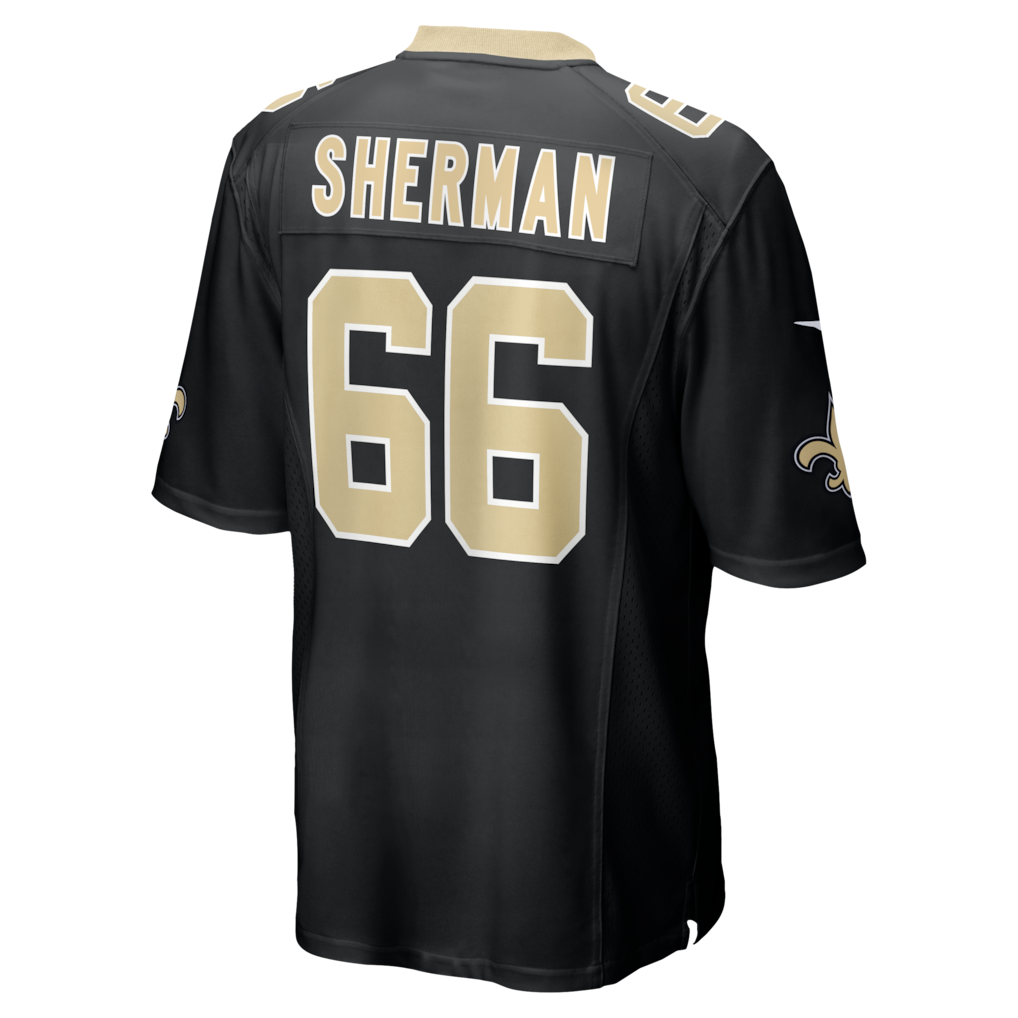 Punc NO.Saints #66 William Sherman Black Team Game Jersey