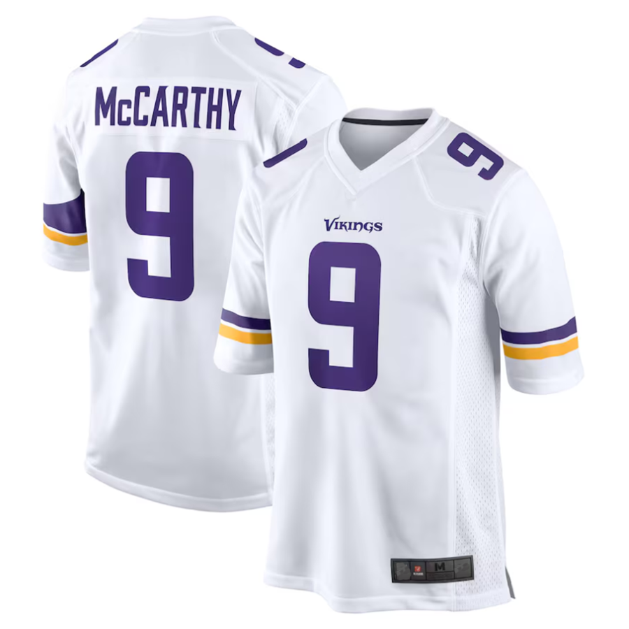 Punc #9 J.J. McCarthy Player MN.Vikings White Game Stitched Jerseys