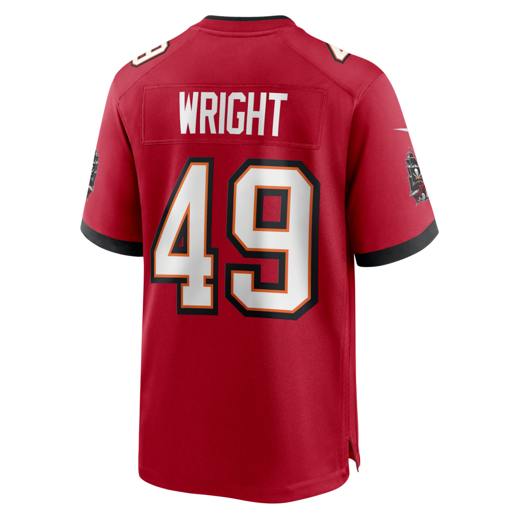 Punc TB.Buccaneers #49 Owen Wright Red Team Game Jersey