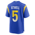 Punc LA.Rams #5 Tutu Atwell Royal Home Game Jersey