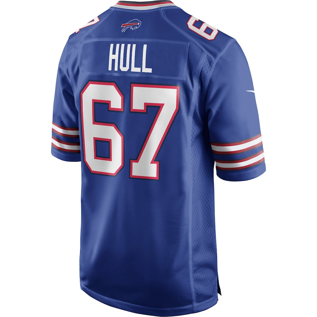 Punc B.Bills #67 Kent Hull Royal Game Retired Player Jersey