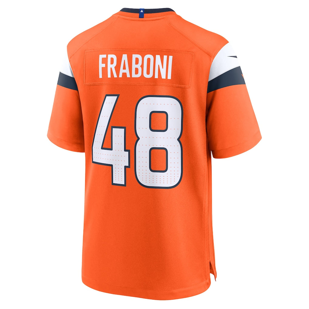 Punc D.Broncos #48 Mitchell Fraboni Orange Team Game Jersey