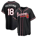 Punc A.Braves #18 Mike Yastrzemski player Black Replica Fashion Out Stitched Jerseys