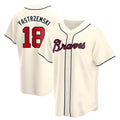 Punc A.Braves #18 Mike Yastrzemski player Cream Replica Alternate Stitched Jerseys