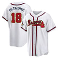 Punc A.Braves #18 Mike Yastrzemski player Gold Replica White Program Stitched Jerseys