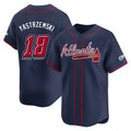 Punc A.Braves #18 Mike Yastrzemski player Navy Limited Speedway Classic Alternate Stitched Jerseys