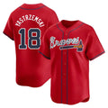 Punc A.Braves #18 Mike Yastrzemski player Red Limited Alternate Stitched Jerseys