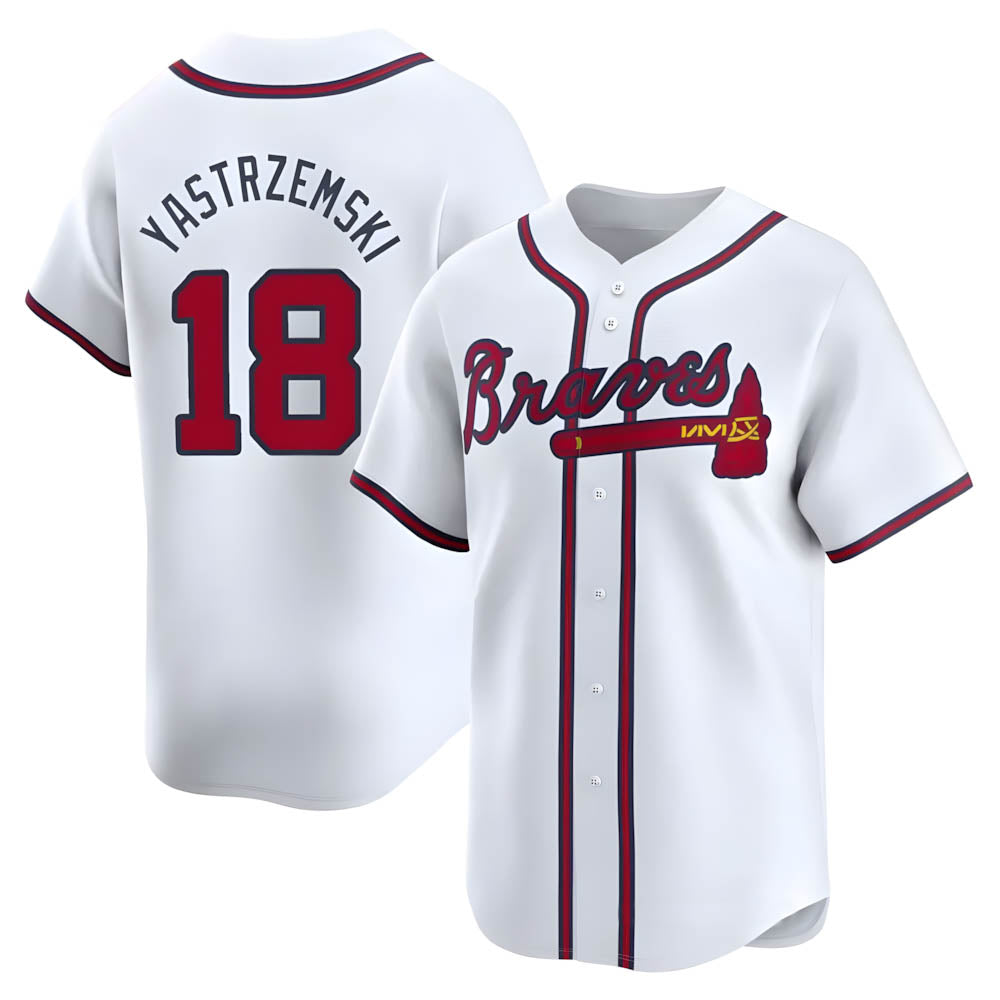 Punc A.Braves #18 Mike Yastrzemski player White Limited Home Stitched Jerseys