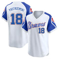 Punc A.Braves #18 Mike Yastrzemski player White Limited Throwback Cooperstown Collection Stitched Jerseys