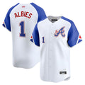 Punc A.Braves #1 Ozzie Albies Player Blue City Connect Stitched Jerseys