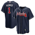 Punc A.Braves #1 Ozzie Albies Player Navy Alternate Stitched Jerseys