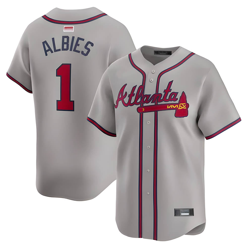 Punc A.Braves #1 Ozzie Albies Player Gray Vapor Premier City Connect Premium Stitched Jerseys