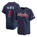Punc A.Braves #1 Ozzie Albies Player Navy Limited 2025 Speedway Classic Alternate Stitched Jerseys