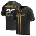 Punc A.Braves #23 Michael Harris II player Gold Replica Black en Alternate Stitched Jerseys