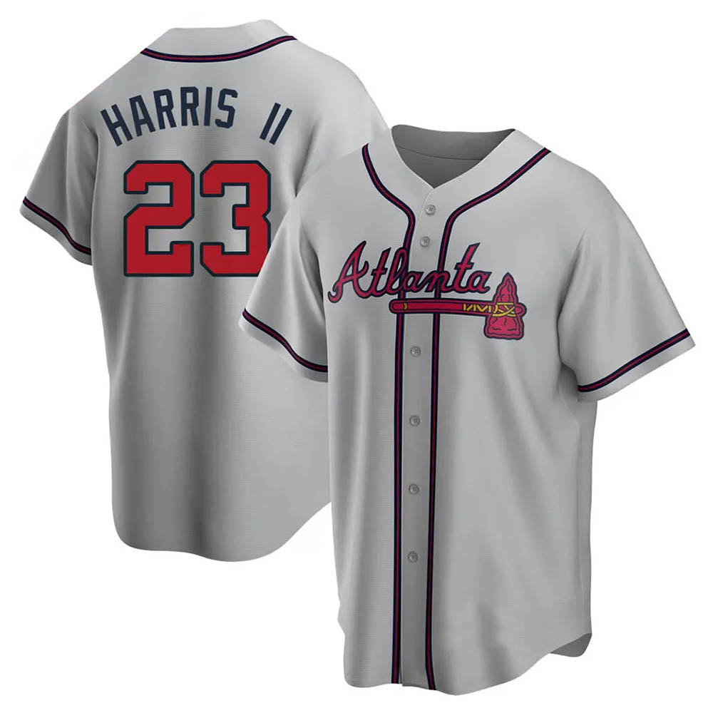 Punc A.Braves #23 Michael Harris II player Gray Replica Road Stitched Jerseys