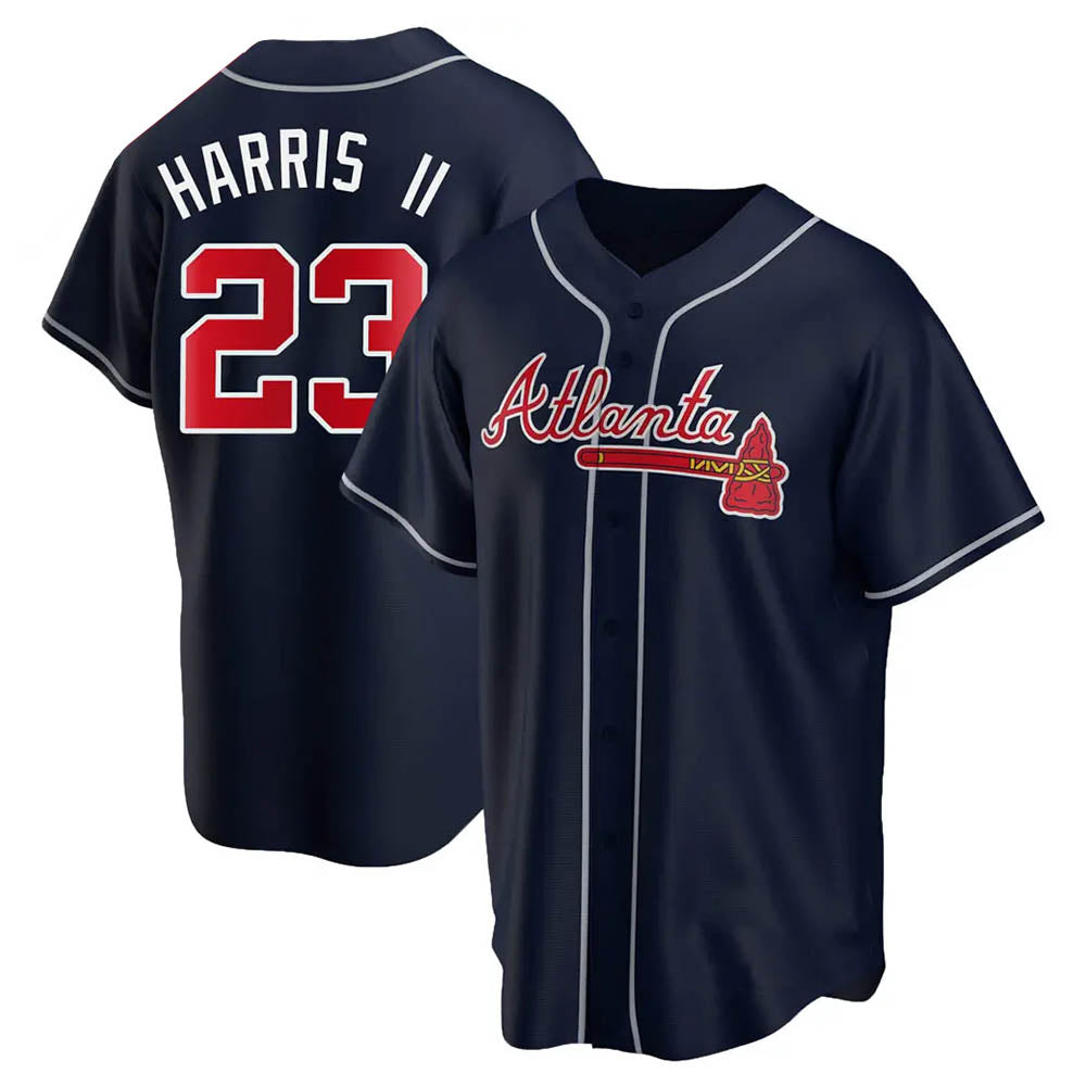 Punc A.Braves #23 Michael Harris II player Navy Replica Alternate Stitched Jerseys