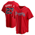 Punc A.Braves #23 Michael Harris II player Red Replica Alternate Stitched Jerseys