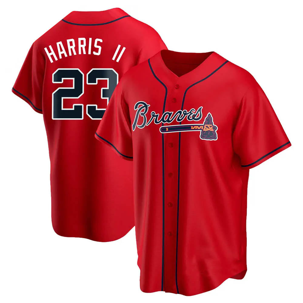 Punc A.Braves #23 Michael Harris II player Red Replica Alternate Stitched Jerseys