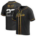 Punc A.Braves #27 Austin Riley Player Black&Gold Replica en Alternate Stitched Jerseys