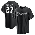 Punc A.Braves #27 Austin Riley Player Black&White Replica Stitched Jerseys