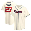 Punc A.Braves #27 Austin Riley Player Cream Replica Alternate Stitched Jerseys