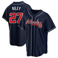 Punc A.Braves #27 Austin Riley Player Navy Replica Alternate Stitched Jerseys