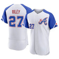 Punc A.Braves #27 Austin Riley Player White Authentic City Connect Stitched Jerseys