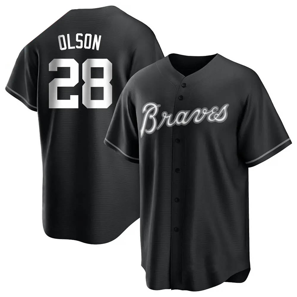 Punc A.Braves #28 Matt Olson Player Black&Gold Replica en Alternate Stitched Jerseys