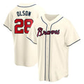 Punc A.Braves #28 Matt Olson Player Cream Replica Alternate Stitched Jerseys