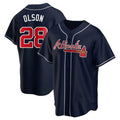 Punc A.Braves #28 Matt Olson Player Navy Replica Alternate Stitched Jerseys