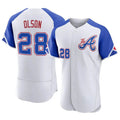 Punc A.Braves #28 Matt Olson Player White Authentic City Connect Stitched Jerseys