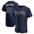 Punc A.Braves #30 Drake Baldwin player Navy Authentic Alternate Team Stitched Jerseys