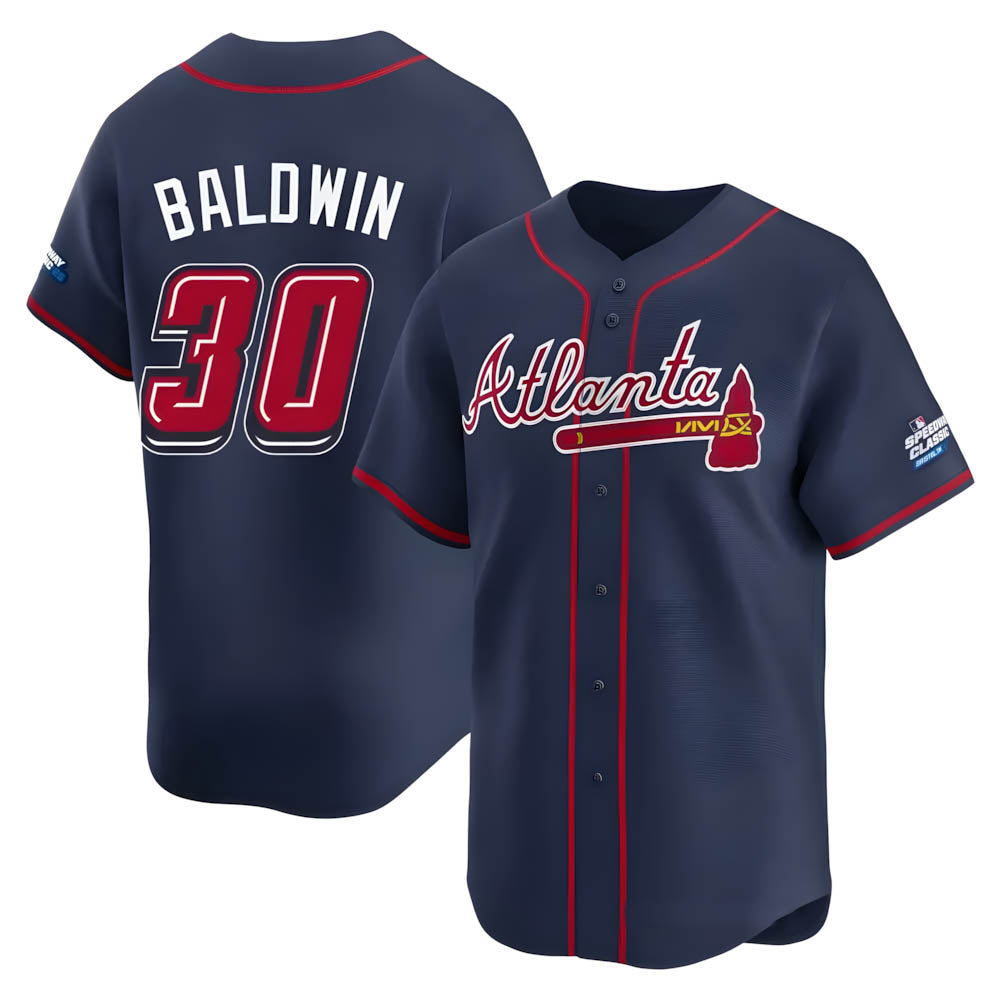 Punc A.Braves #30 Drake Baldwin player Navy Limited 2025 Speedway Classic Alternate Stitched Jerseys