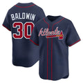 Punc A.Braves #30 Drake Baldwin player Navy Limited Alternate Stitched Jerseys
