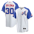 Punc A.Braves #30 Drake Baldwin player White City Connect Stitched Jerseys