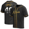 Punc A.Braves #40 Reynaldo Lopez player Black & Gold Replica en Alternate Stitched Jerseys