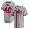 Punc A.Braves #40 Reynaldo Lopez player Gray Limited Away Stitched Jerseys