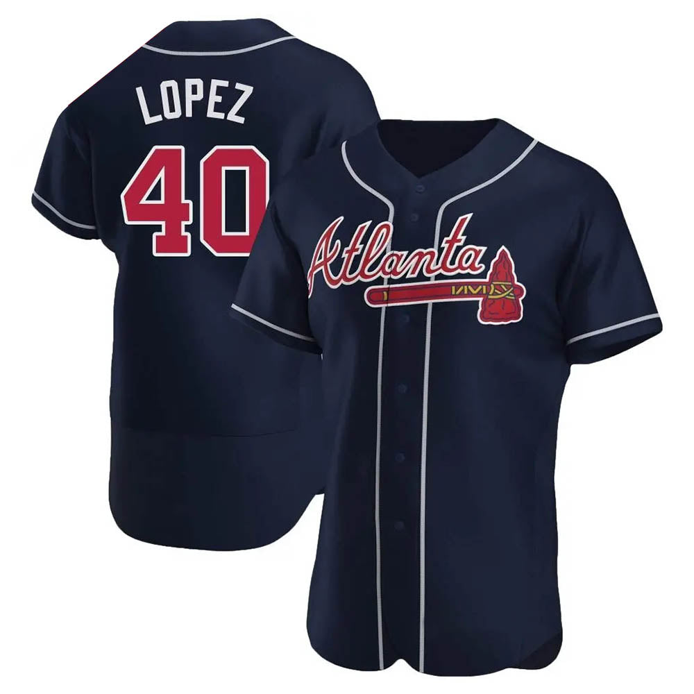 Punc A.Braves #40 Reynaldo Lopez player Navy Authentic Alternate Stitched Jerseys