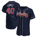 Punc A.Braves #40 Reynaldo Lopez player Navy Authentic Alternate Stitched Jerseys