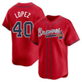 Punc A.Braves #40 Reynaldo Lopez player Red Limited Alternate Stitched Jerseys