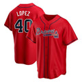 Punc A.Braves #40 Reynaldo Lopez player Red Replica Alternate Stitched Jerseys