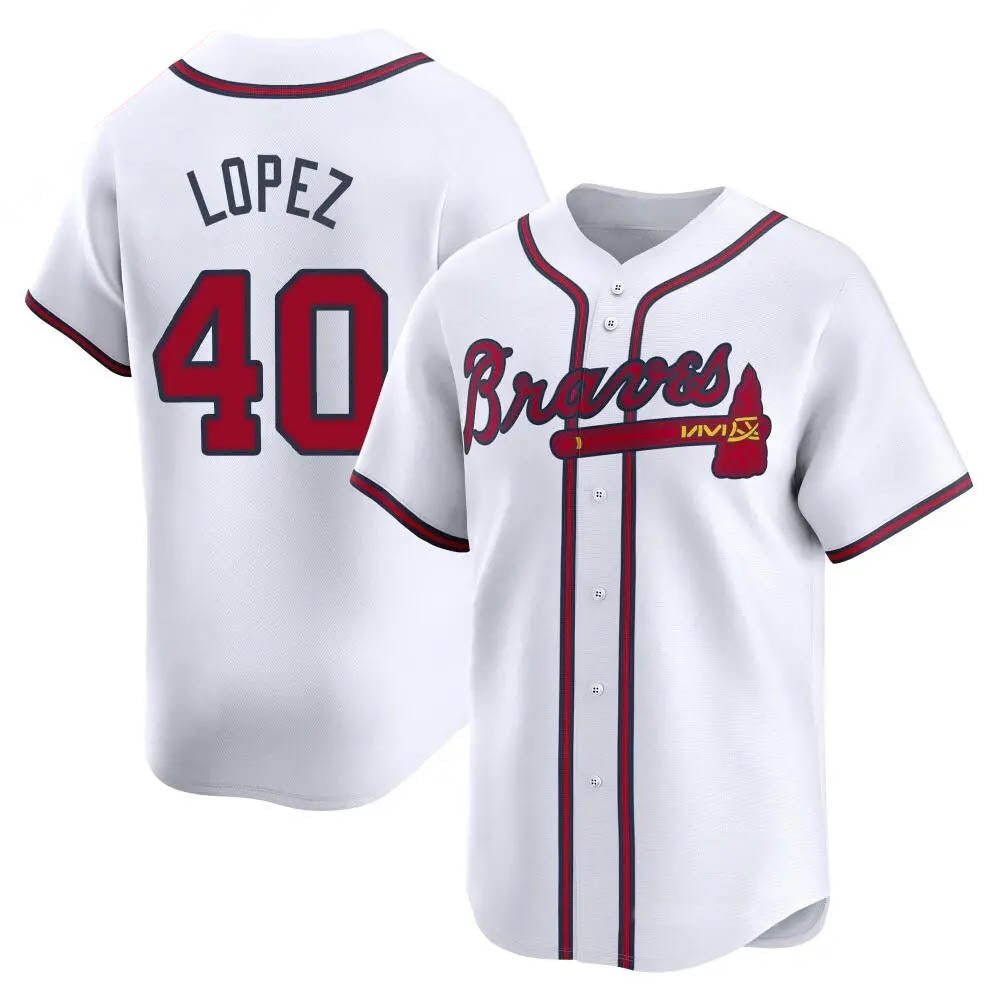 Punc A.Braves #40 Reynaldo Lopez player White Limited Home Stitched Jerseys