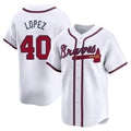 Punc A.Braves #40 Reynaldo Lopez player White Limited Home Stitched Jerseys