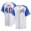 Punc A.Braves #40 Reynaldo Lopez player White Replica City Connect Stitched Jerseys
