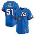 Punc A.Braves #51 Chris Sale Player Blue National League Limited Stitched Jerseys