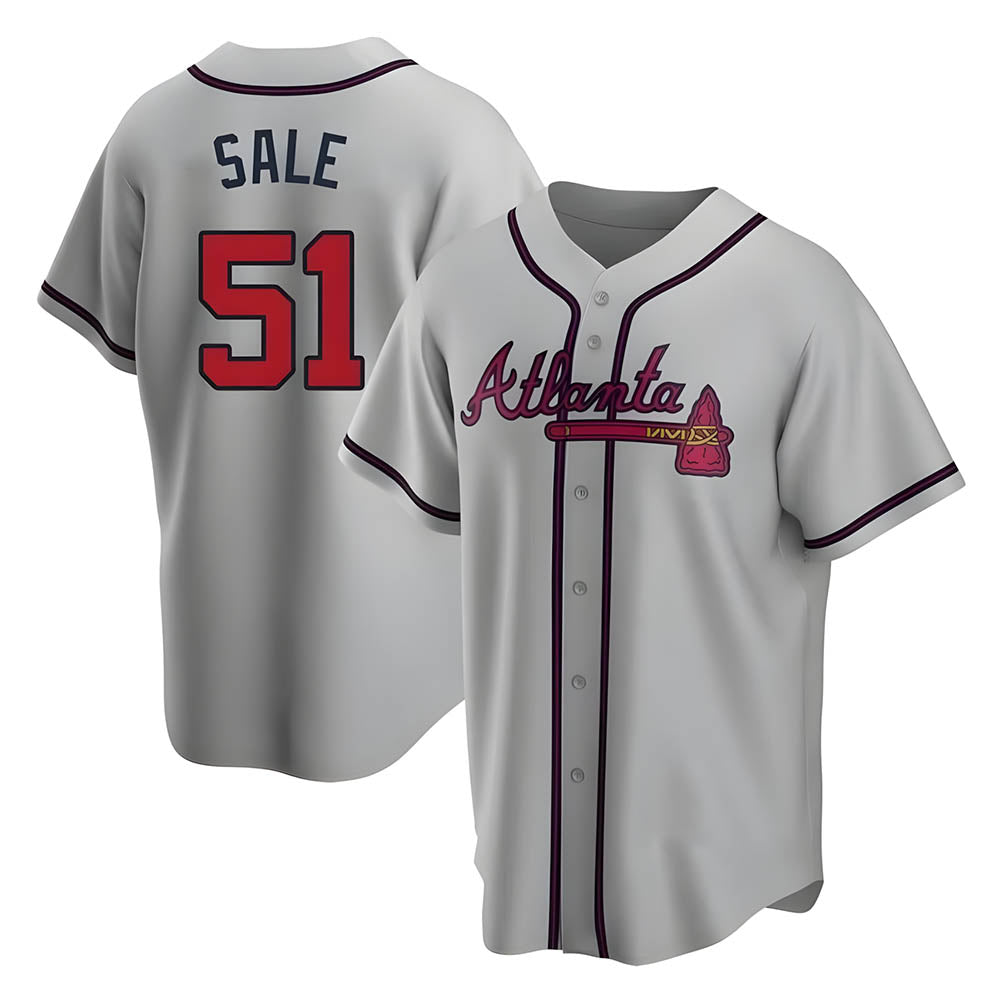 Punc A.Braves #51 Chris Sale Player Gray City Connect Stitched Jerseys