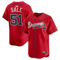Punc A.Braves #51 Chris Sale Player Red Alternate Limited Stitched Jerseys