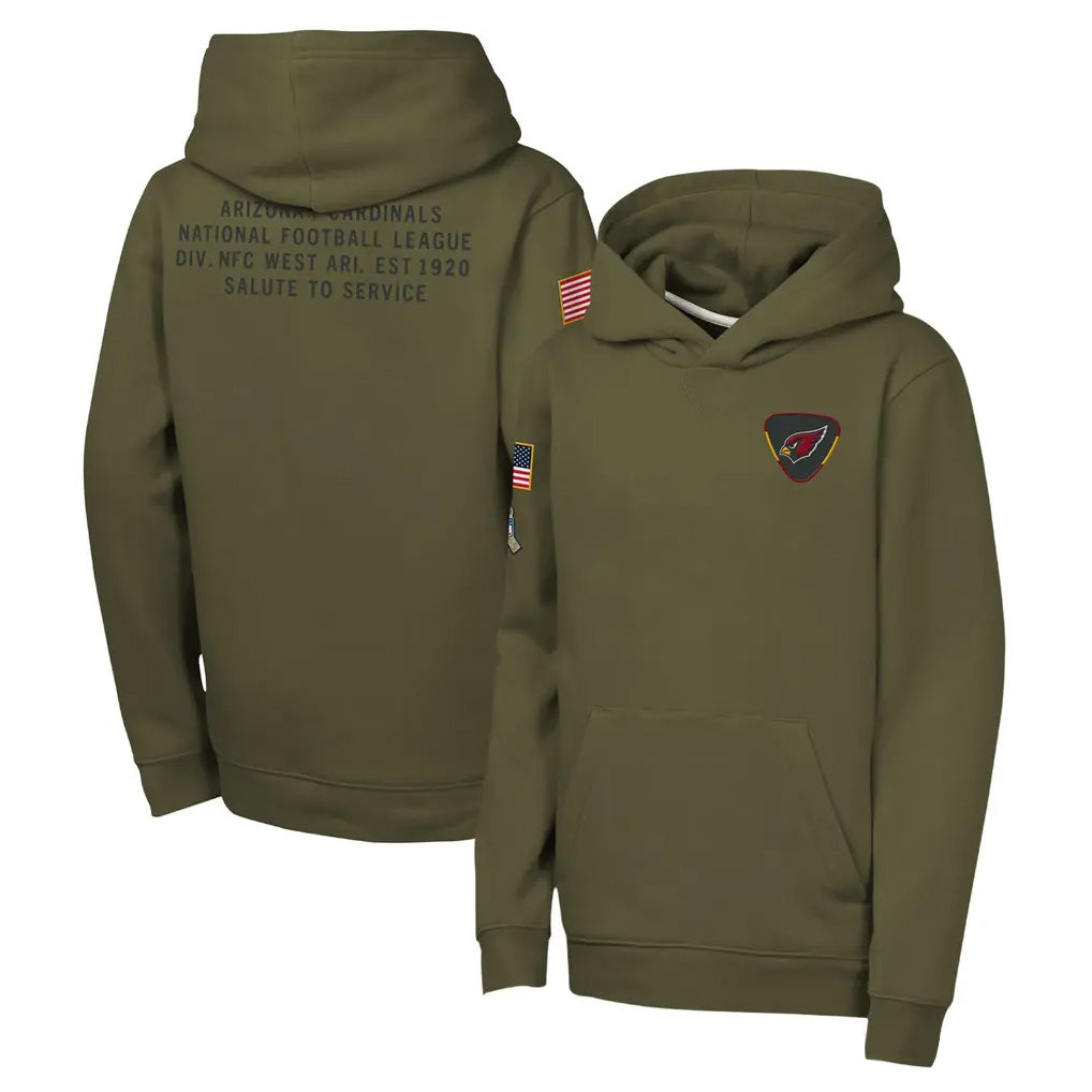 Punc A.Cardinals Olive 2025 Salute to Service Fleece Hoodie Blank Player Stitched Jerseys