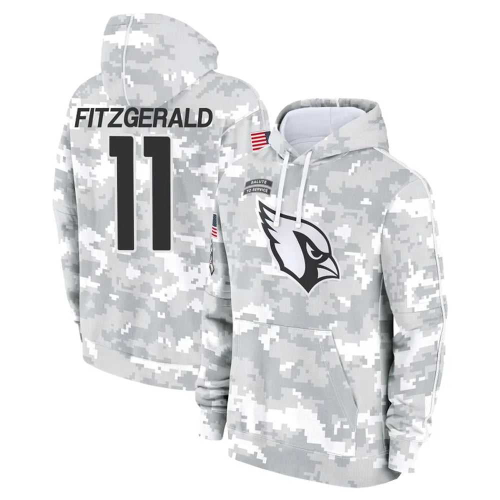 Punc A.Cardinals #11 Larry Fitzgerald Player Arctic Camo Salute to Service Limited Hoodie Stitched Jerseys