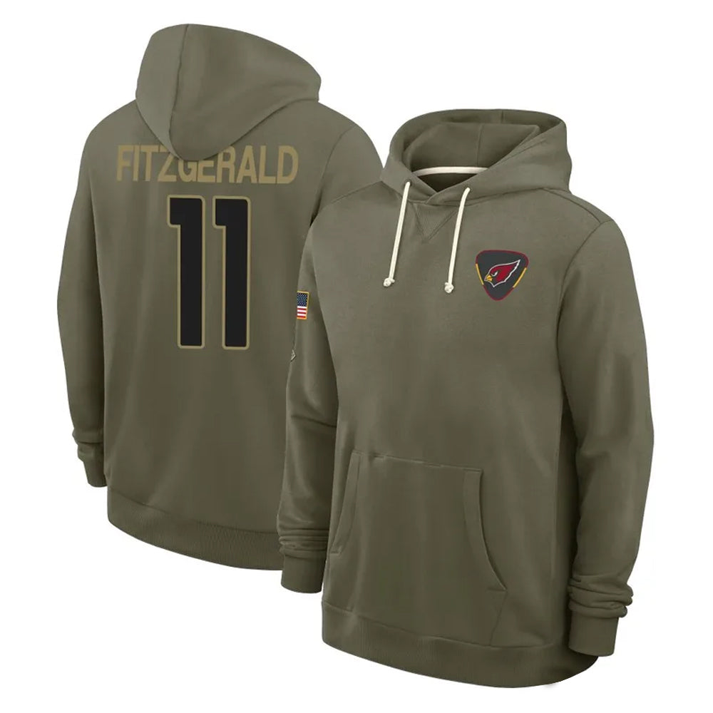 Punc A.Cardinals #11 Larry Fitzgerald Player Olive Salute to Service Hoodies Stitched Jerseys